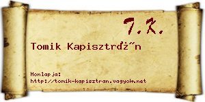 Tomik Kapisztrán névjegykártya